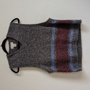 SOLD VTG Fuzzy acrylic st. johns bay v neck sweater vest grey stripes size large